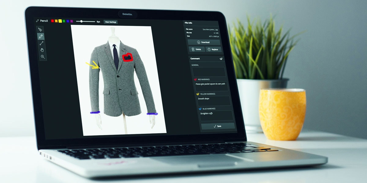 Platform Updates: Specifications Improvements, QA Interface Changes, Retouch for SOLO, and more Laptop in use to provide product image retouching instructions visually